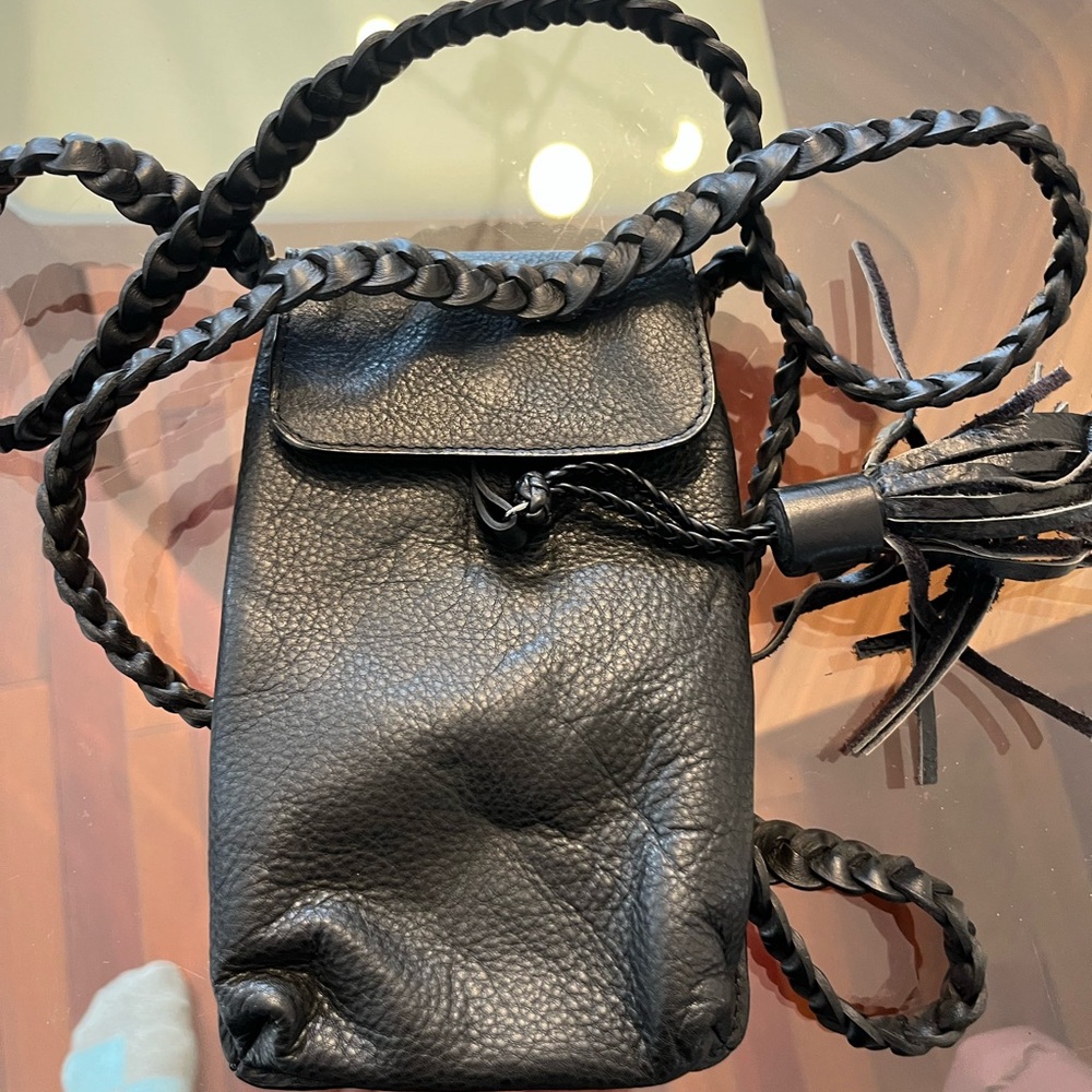 Black Leather Crossbody Bag